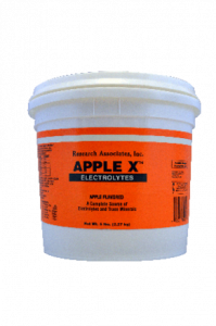 A orange bucket fill with apple the best electrolyte/trace mineral value for your horse.