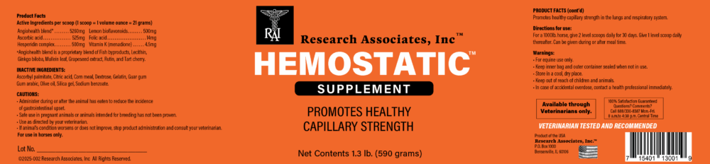 Hemostatic 1.3lb label 2025